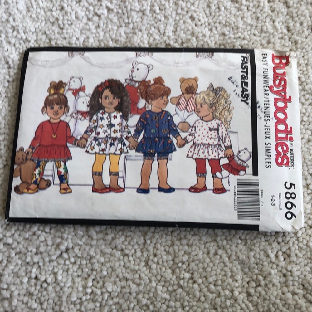 -1991 new  vintage Butterick toddler/children’s easy fun wear sewing pattern